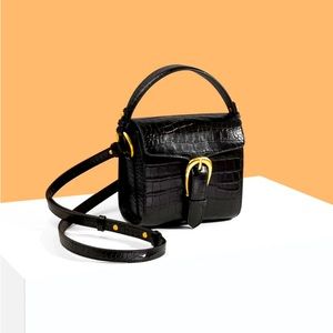 Sancia Madeline Mini Bag in Black Croc
